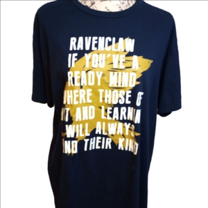Harry Potter Navy Blue Ravenclaw Graphic T Shirt Large